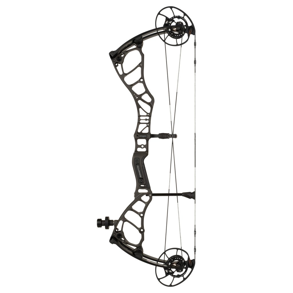 BowTech Alliance compound bow in stealth grey finish showing left profile view