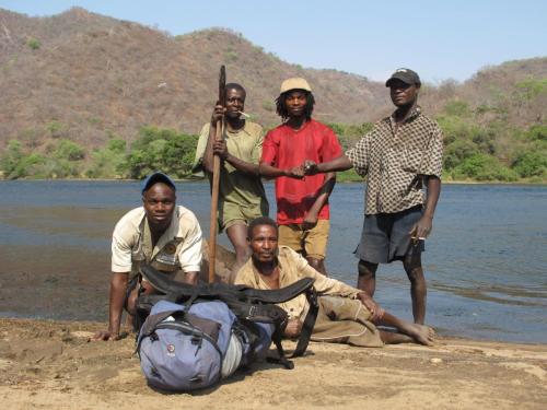 36. The Zambians dropped us off on a sandbar on the far side of the mountain